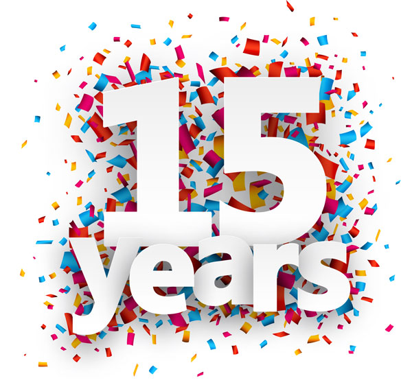 A celebration image showing 15 years of Computer Components Limited